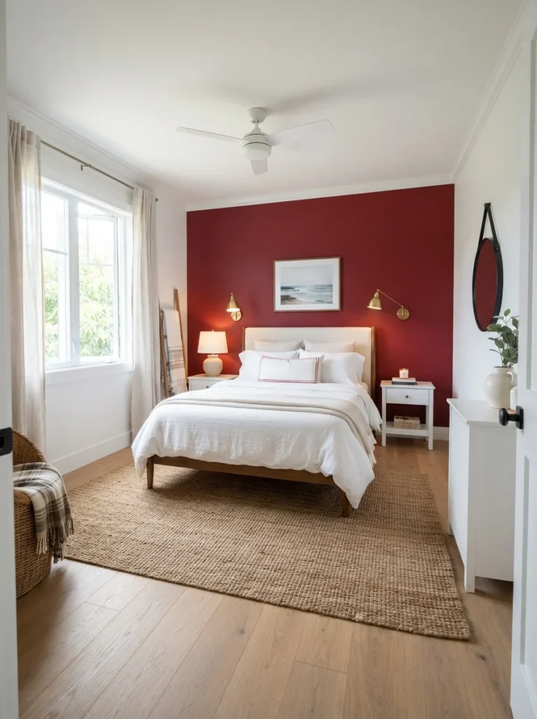 16+ Gorgeous Bedroom Red Wall Paint Combinations Ideas You’ll Love