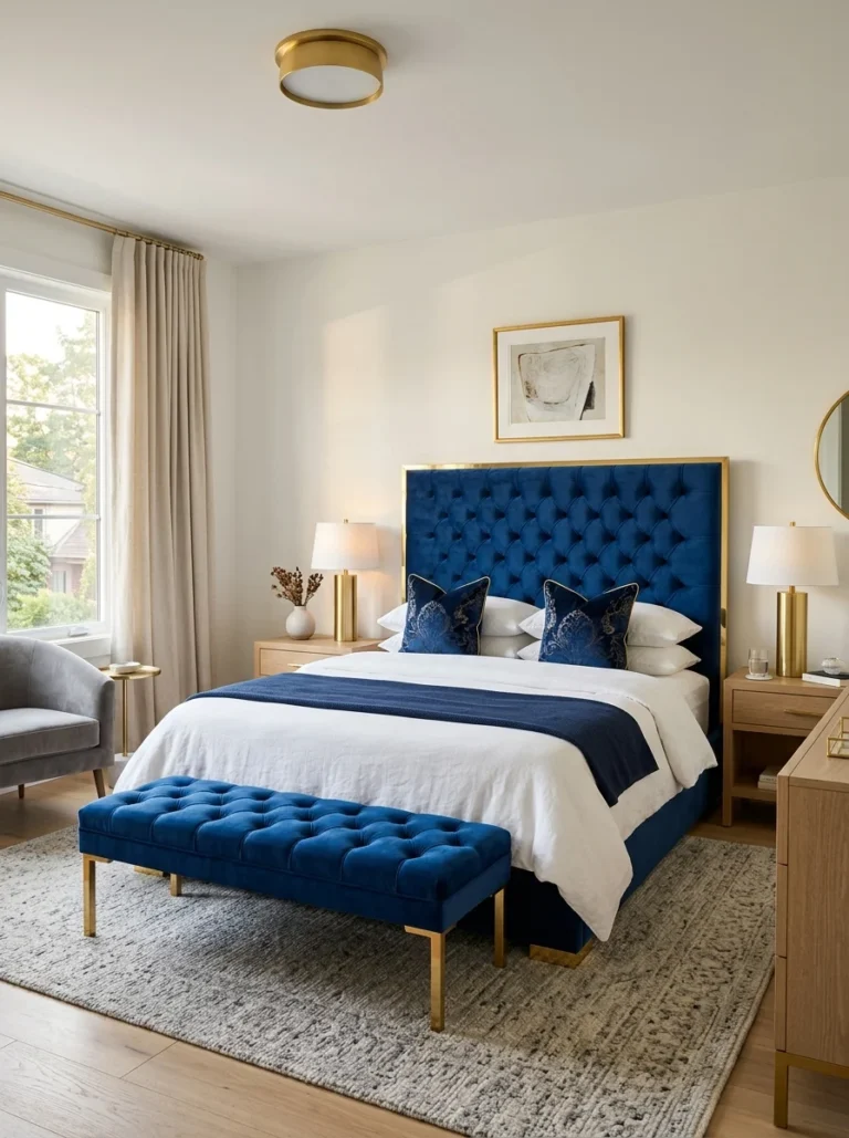 16+ Stunning Blue and Gold Bedroom Ideas for an Ultimate Elegant Look
