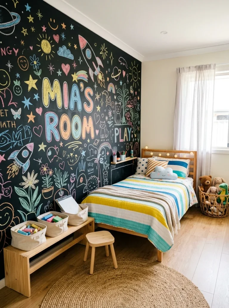 12+ Creative Chalkboard Wall Ideas for bedrooms
