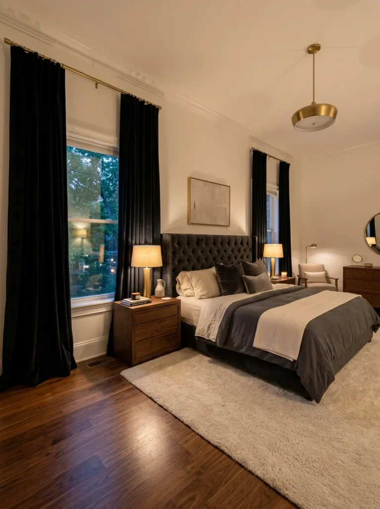 17+ Stunning Bedroom With Black Curtains Ideas You Will Absolutely Love