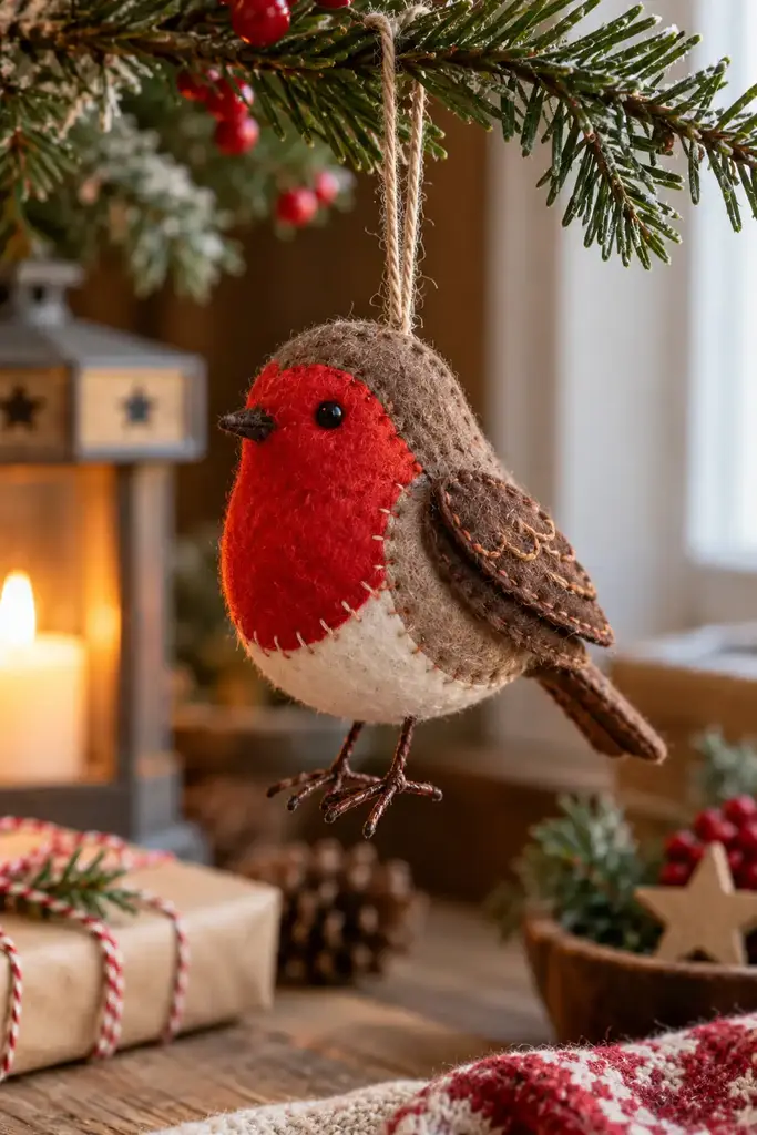 Felt Robin Ornament Christmas craft ideas