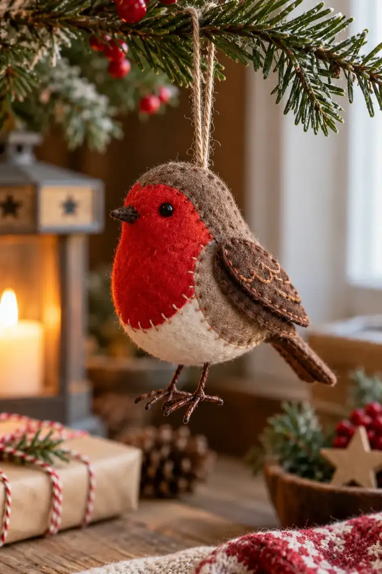 Felt Robin Ornament Christmas craft ideas