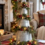 Galvanized Mini Tree Christmas bucket ideas