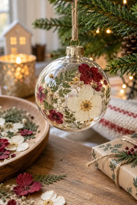 Pressed Flower Clear Bauble Christmas baubles ideas