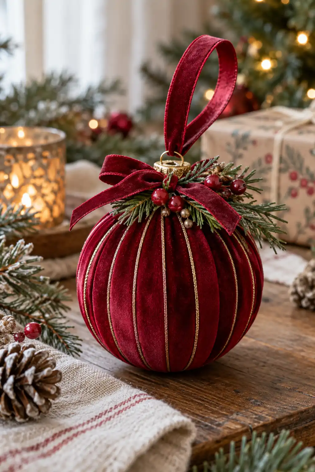 Velvet Ribbon Bauble Christmas baubles ideas