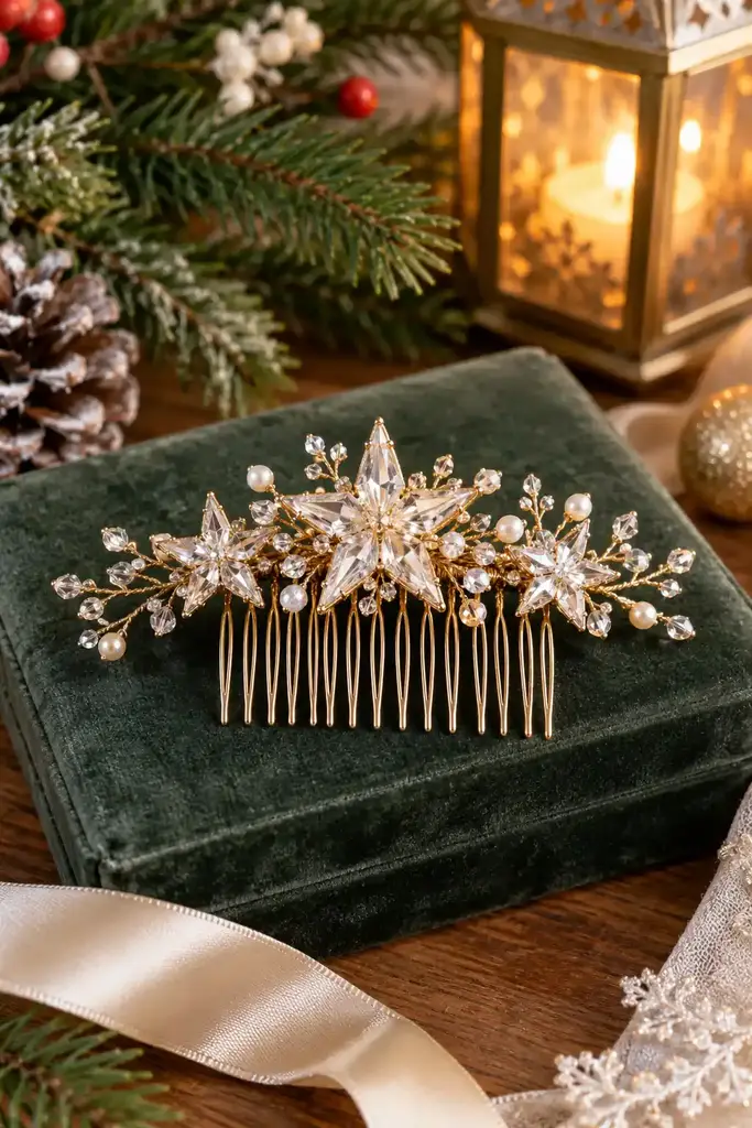 Crystal star hair comb