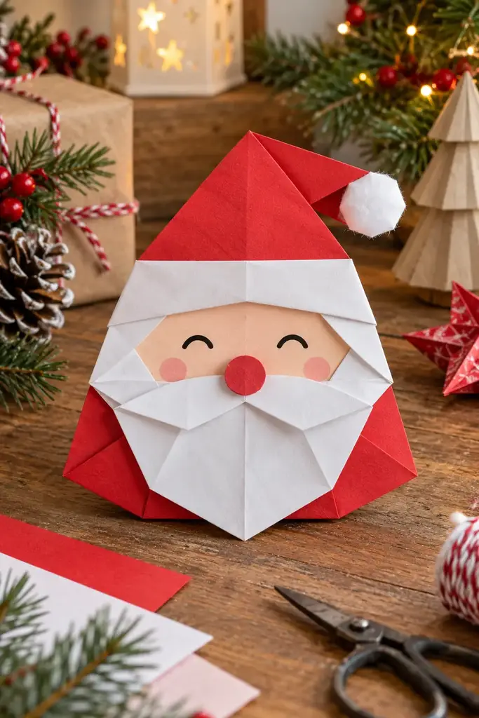 Origami Santa face