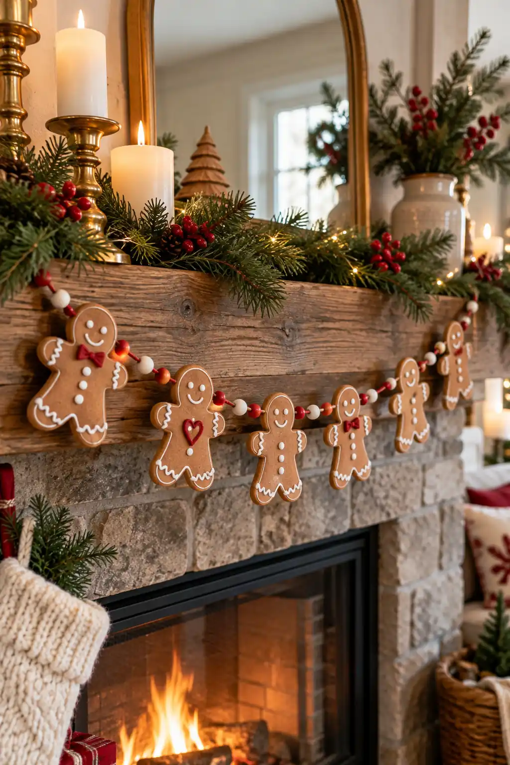Clay Gingerbread Garland Christmas craft ideas