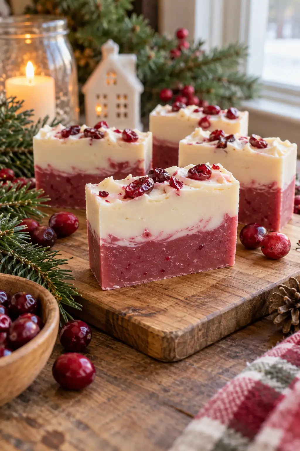 Cranberry Cream Layer Christmas soap ideas