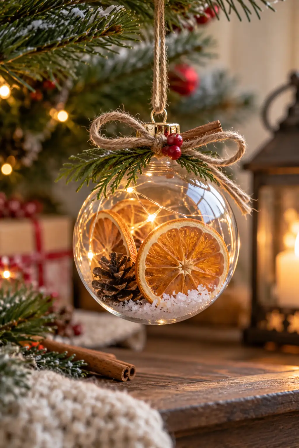 Dried Orange Clear Ball Christmas baubles ideas