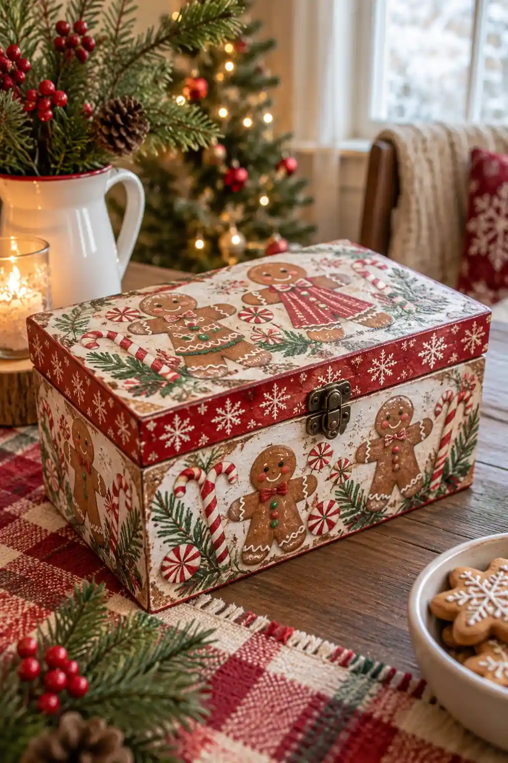 Gingerbread Storage Box decoupage Christmas ideas