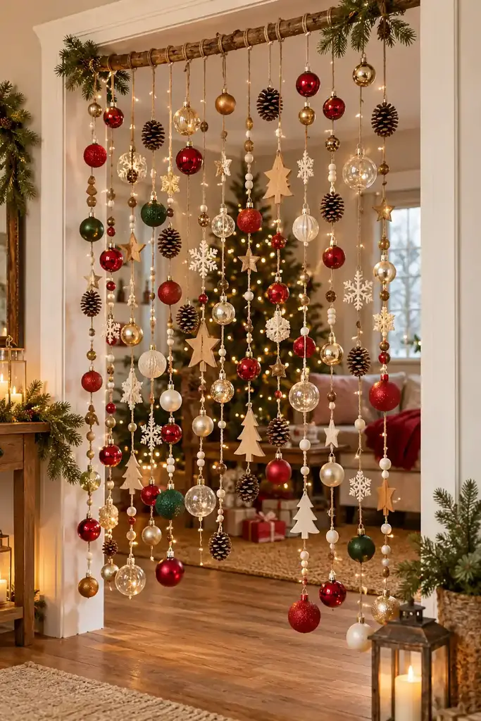 Hanging ornament curtain backdrop