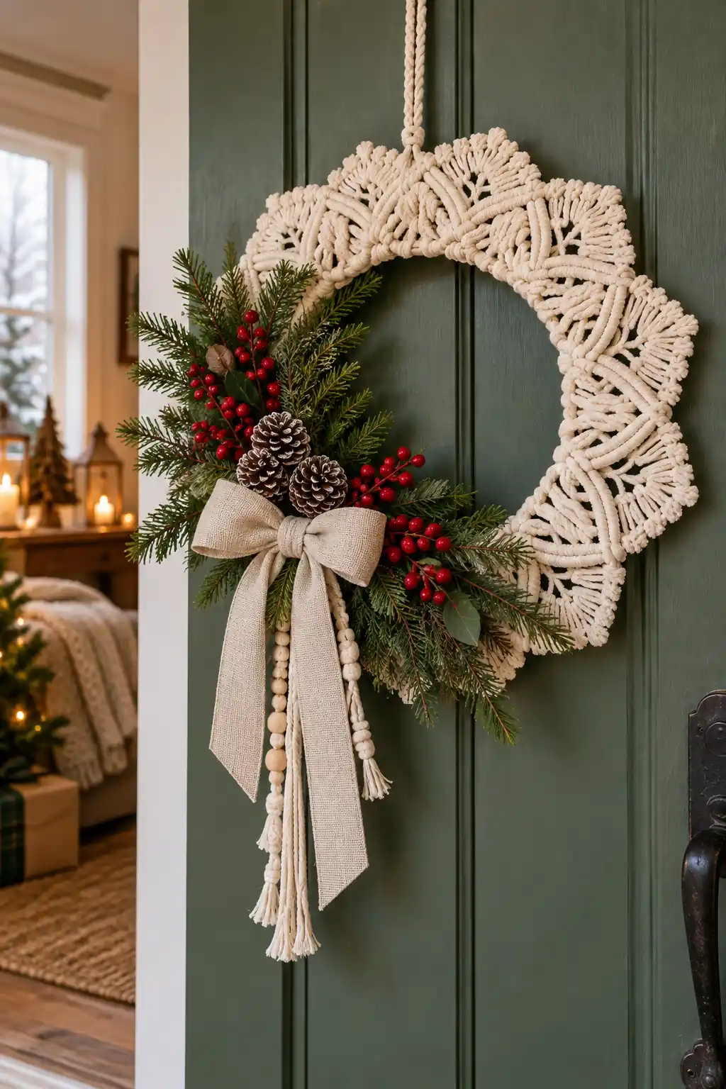 Macrame Wreath Christmas crafts for adults