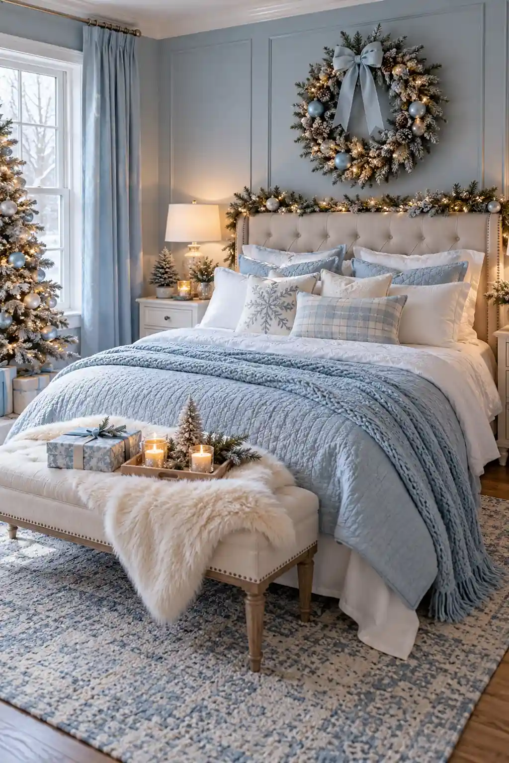 Powder Blue Bedroom blue Christmas decoration ideas