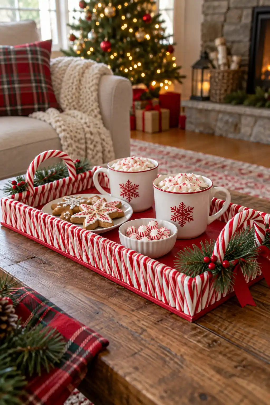 Candy Cane Serving Tray Christmas tray ideas
