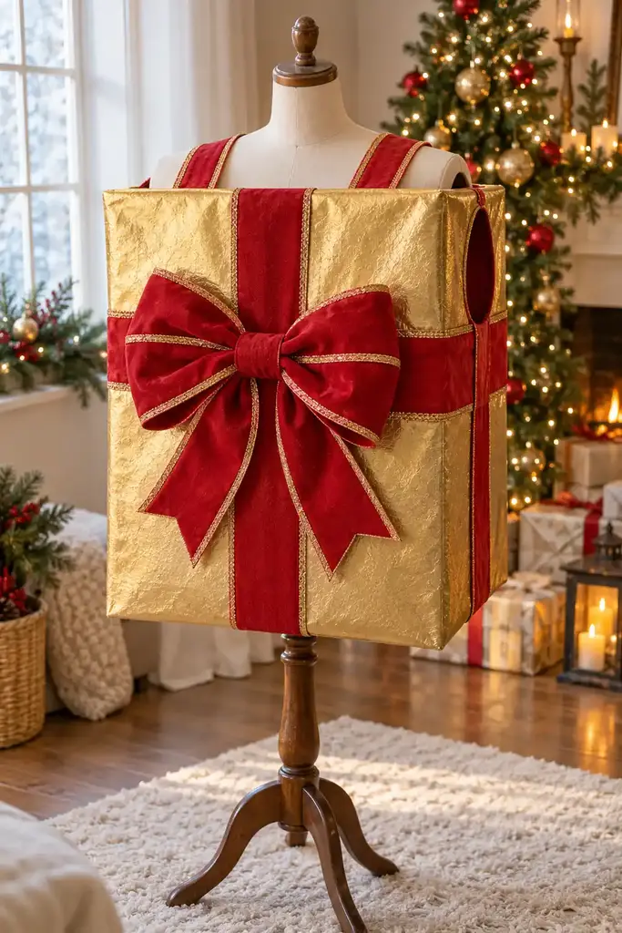 Giant wrapped gift box Christmas costume