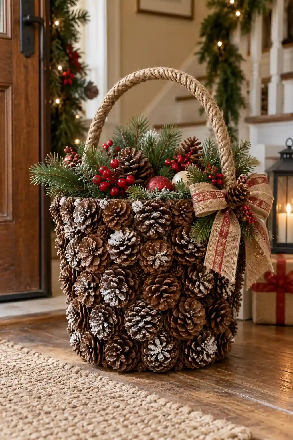 Rustic Pinecone Bucket Christmas bucket ideas