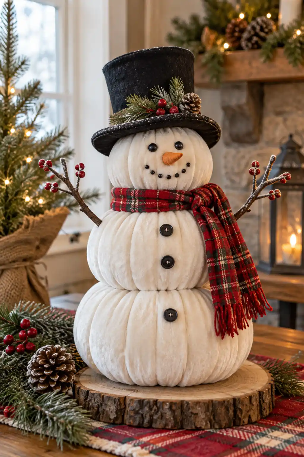 Velvet Snowman fabric Christmas crafts ideas