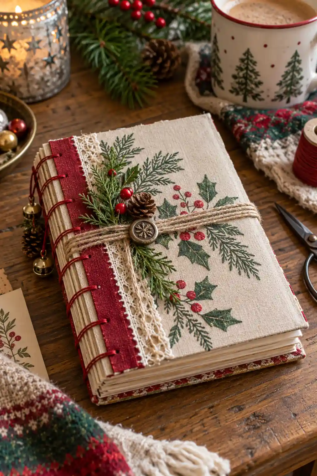 Hand Bound Holiday Journal Christmas crafts for adults