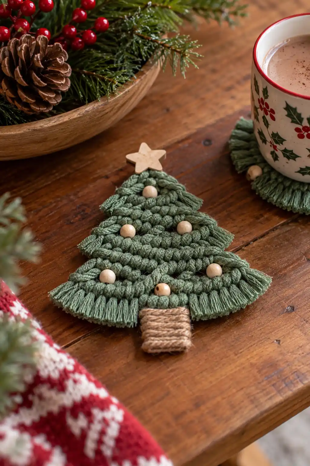 Macrame Christmas Tree Christmas coaster ideas