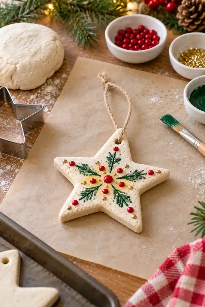 Salt dough star ornament