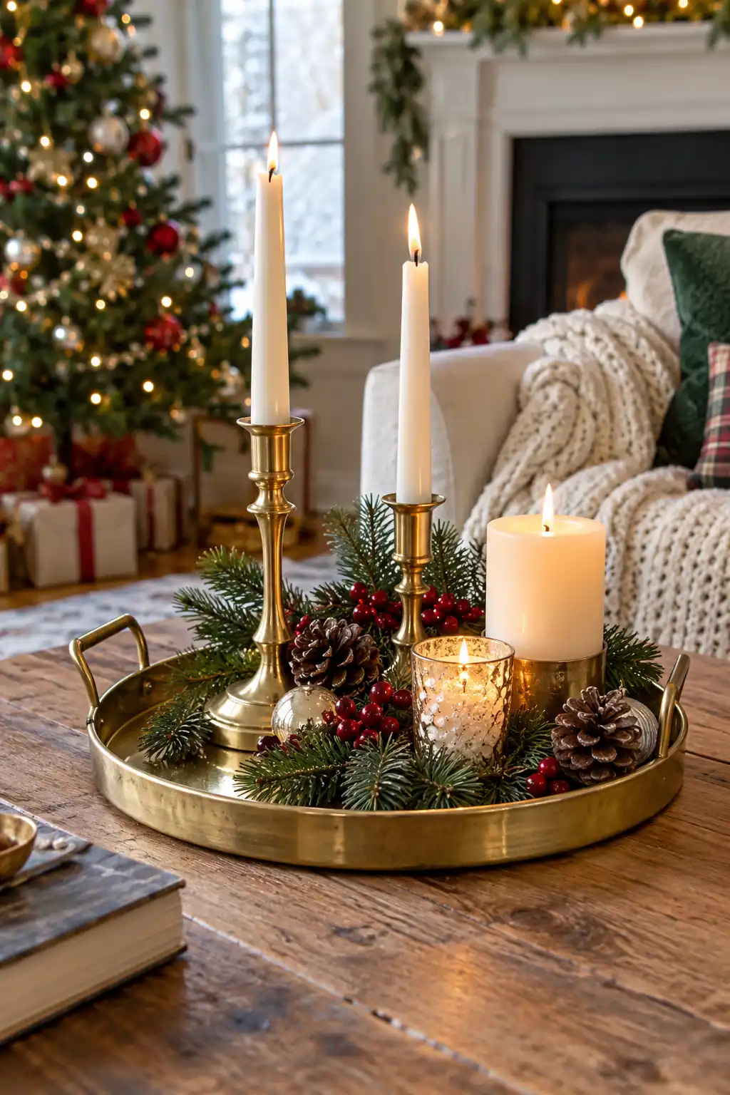 Brass Candle Tray Christmas tray ideas
