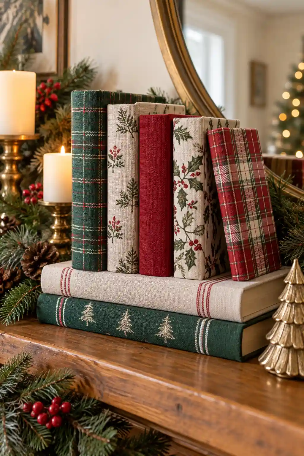 Fabric Covered Books DIY Christmas decor ideas