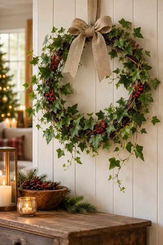 Ivy trained on a wreath hoop