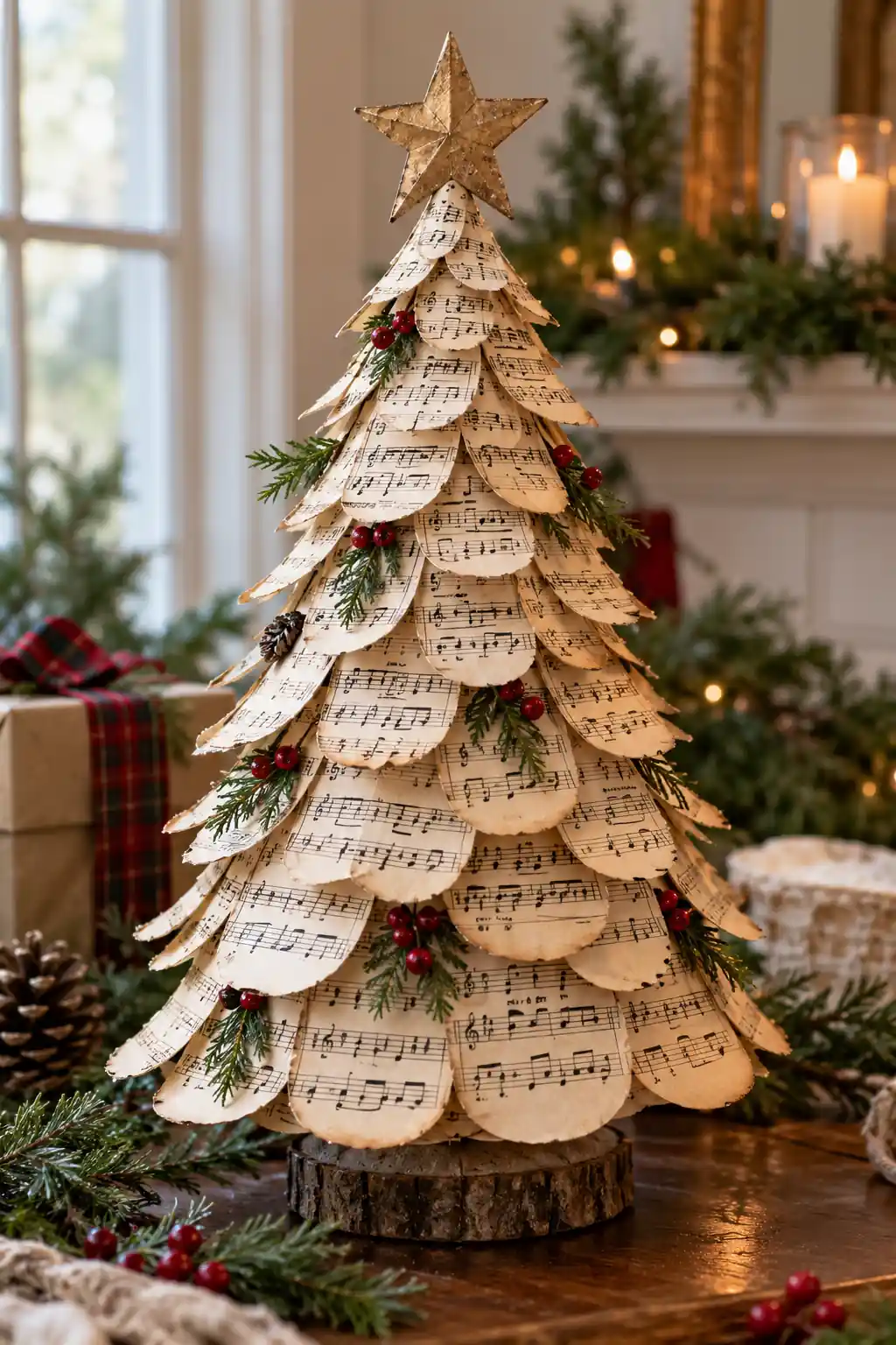 Music Paper Tree decoupage Christmas ideas