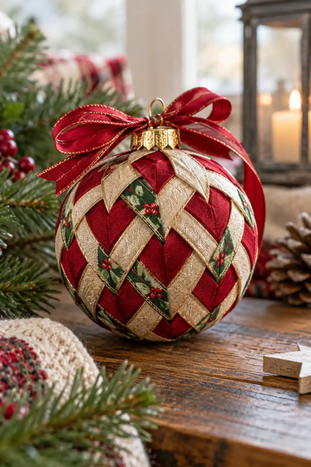 Woven Ribbon Bauble Christmas crafts for adults