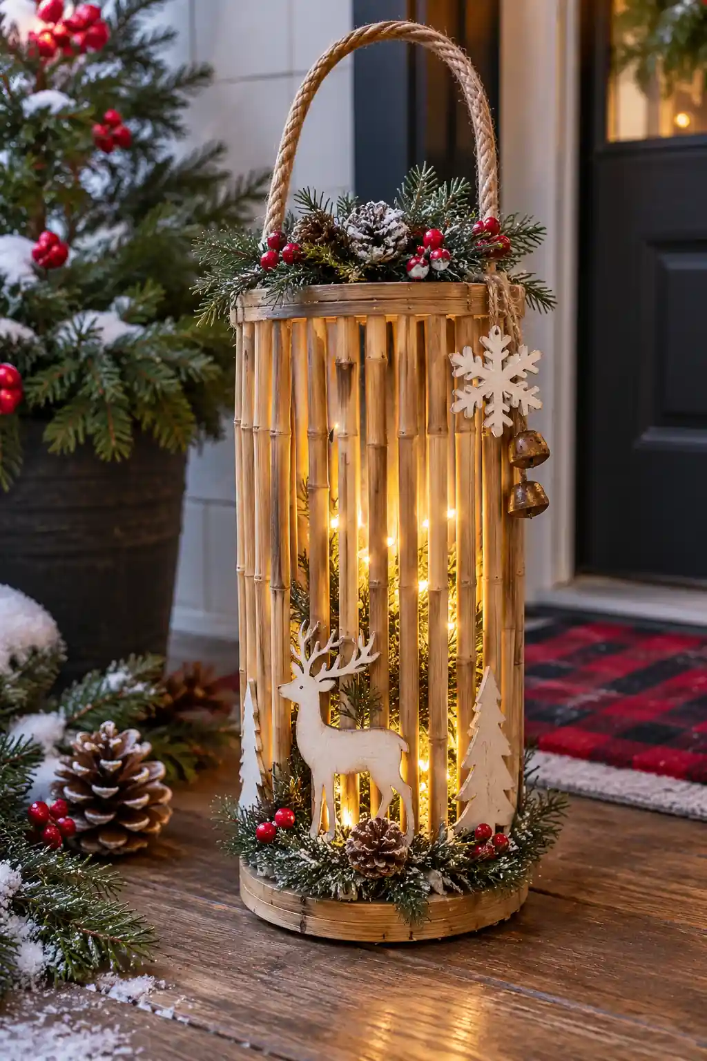 Bamboo Winter Lantern DIY Christmas lanterns ideas