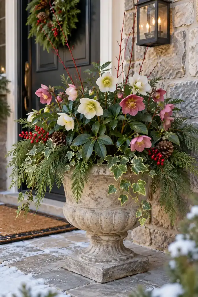 Hellebore porch planter