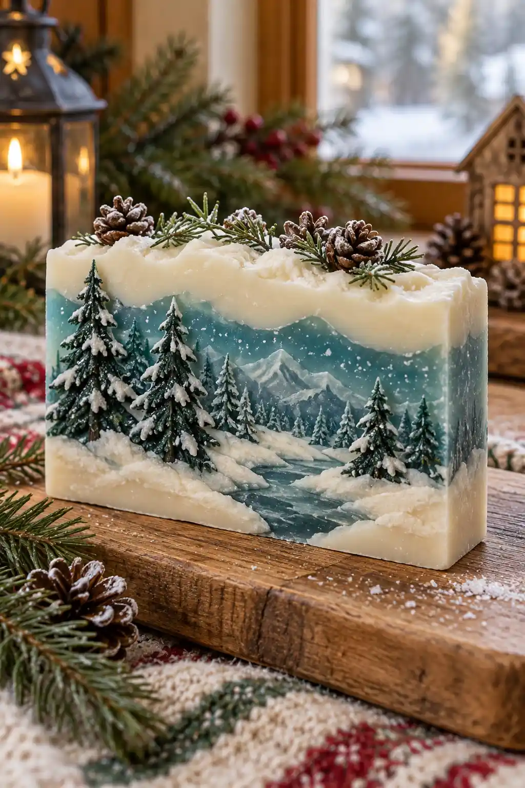 Winter Forest Landscape Christmas soap ideas