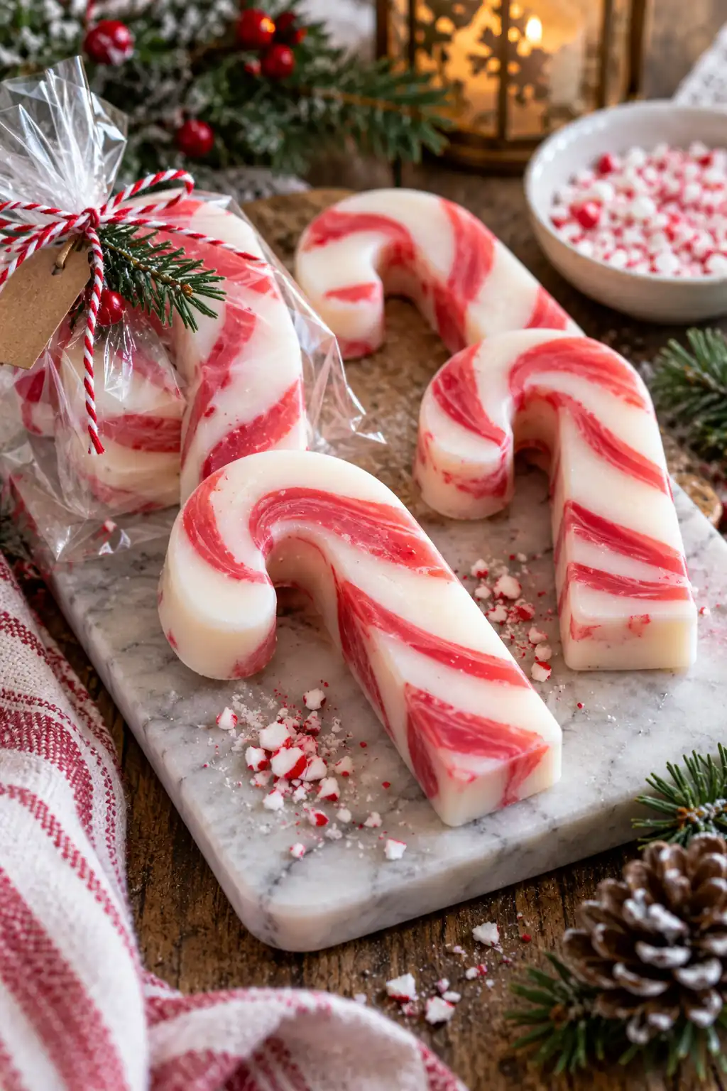 Candy Cane Soap Christmas soap ideas