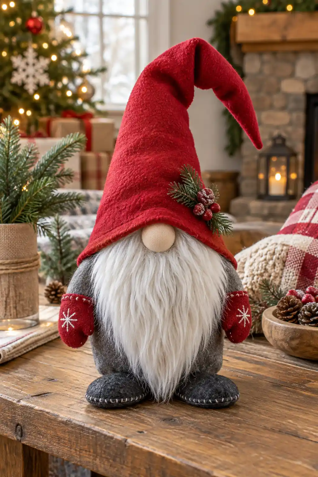 Fleece Gnome fabric Christmas crafts ideas