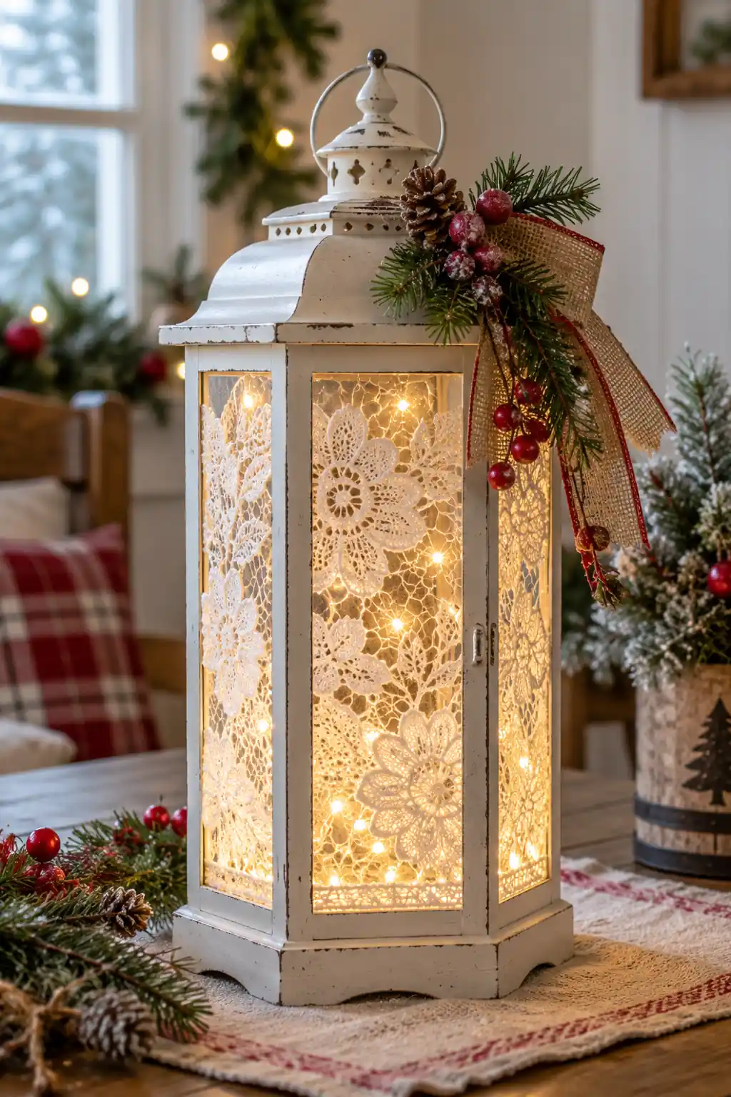 Lace Glass LED DIY Christmas lanterns ideas