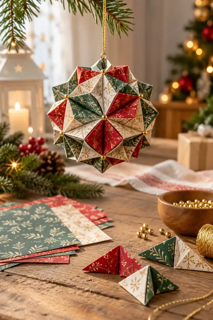 Origami geometric bauble