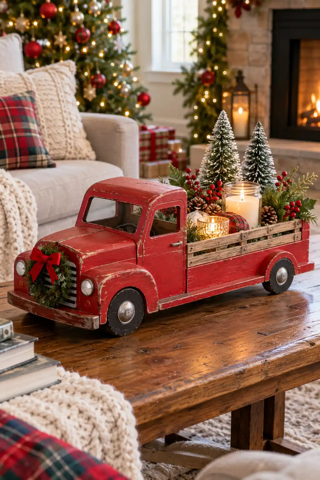 Vintage Red Truck Tray Christmas tray ideas