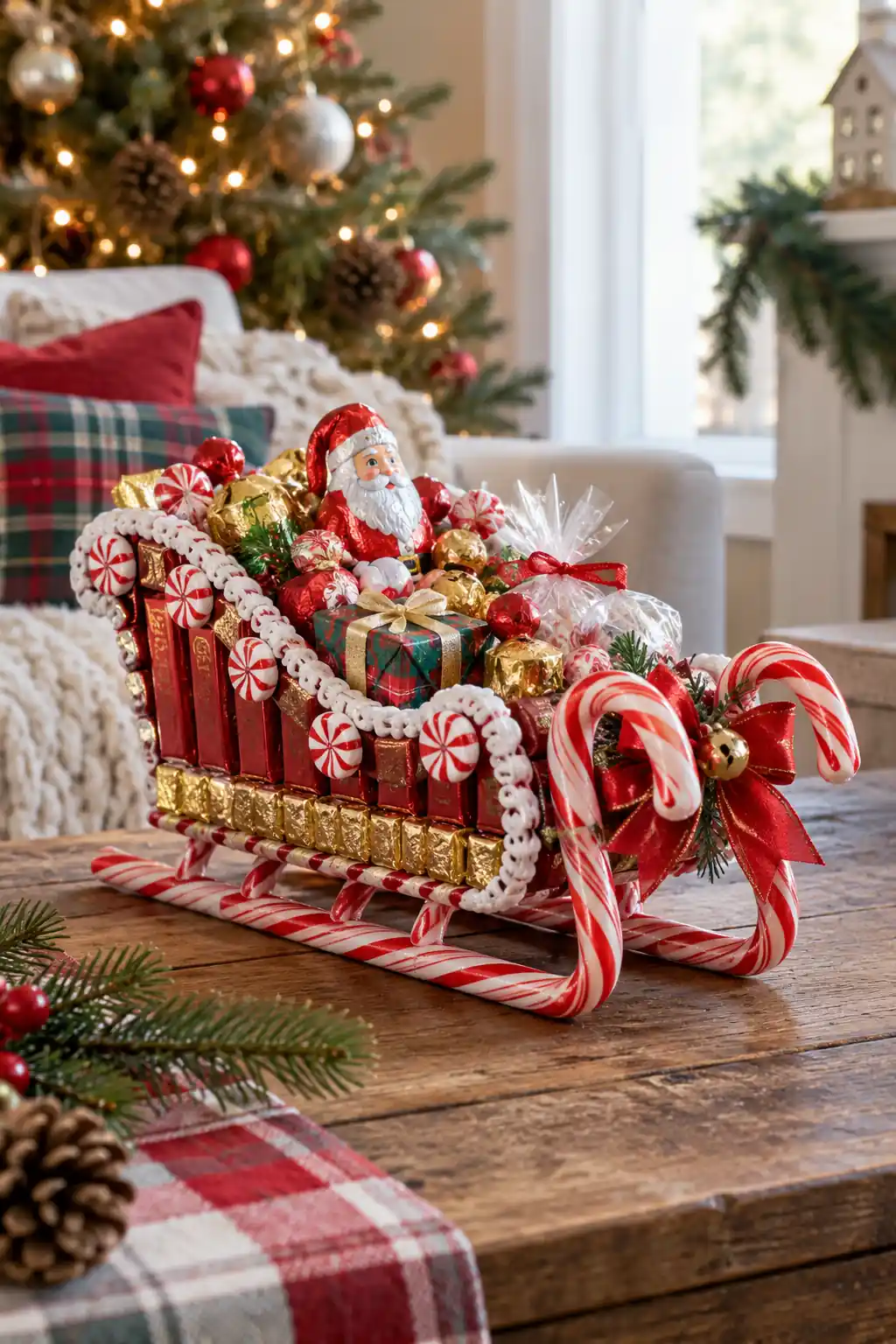 Candy Sleigh Christmas candy decoration ideas