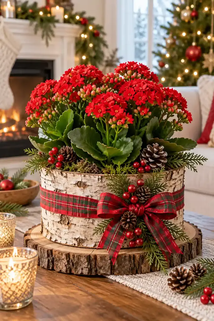 Kalanchoe with red blooms