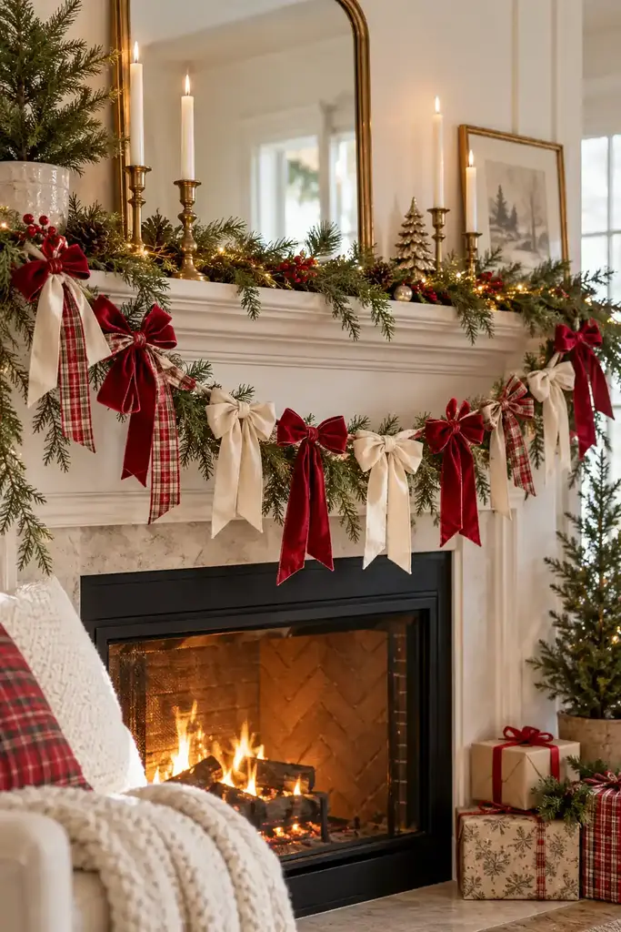 Ribbon bow garland