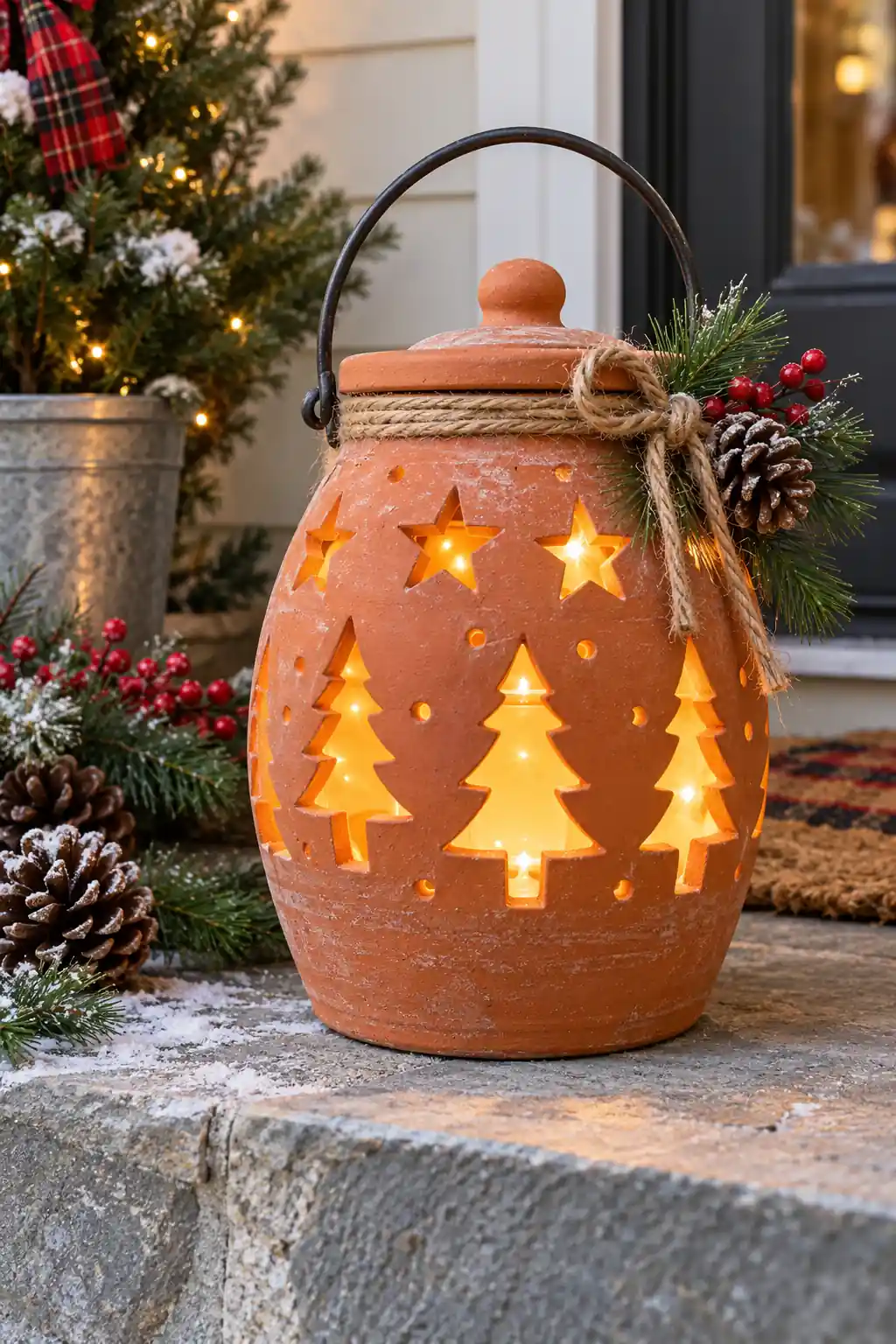 Terracotta Cutout Lantern DIY Christmas lanterns ideas
