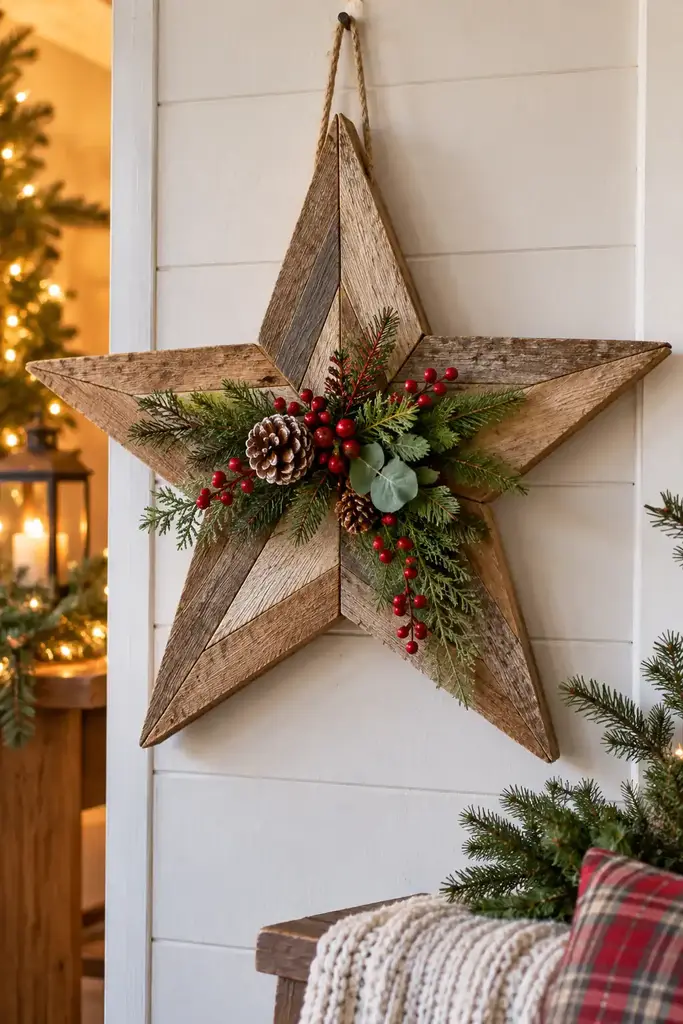 Wooden star wall hanging