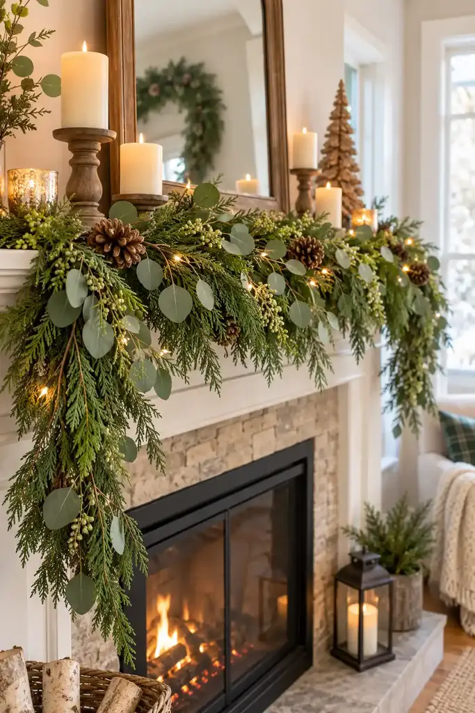 Eucalyptus and cedar garland