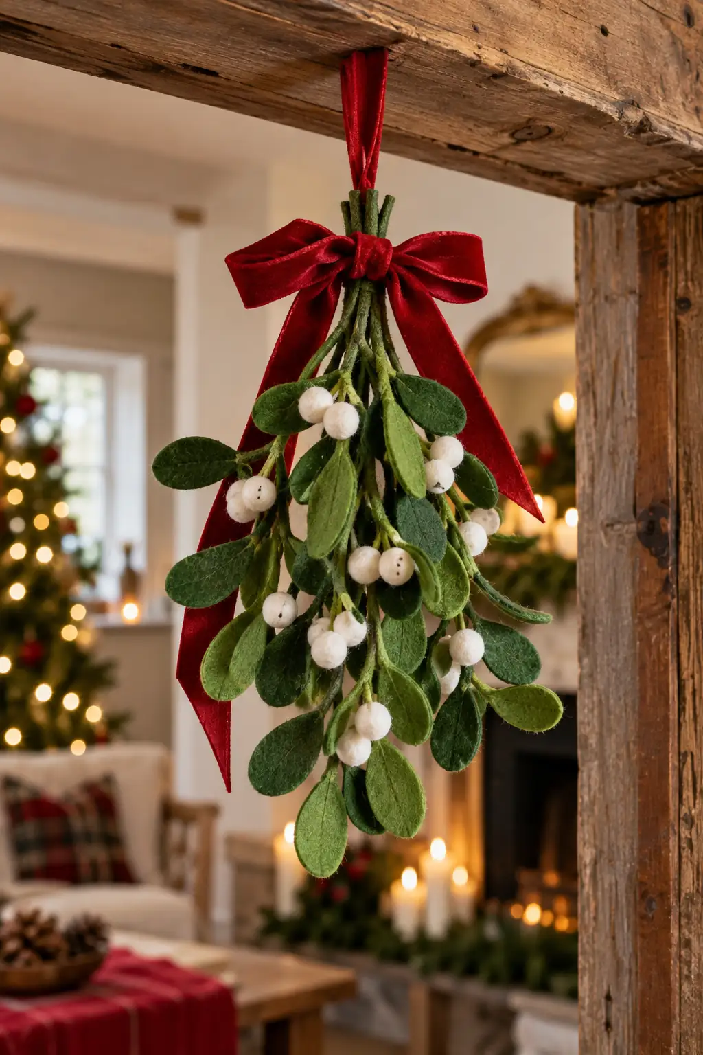Felt Mistletoe fabric Christmas crafts ideas