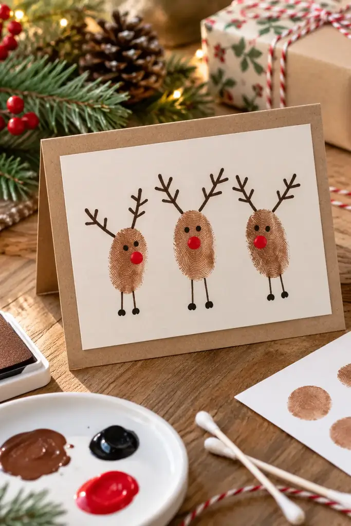 Fingerprint reindeer card