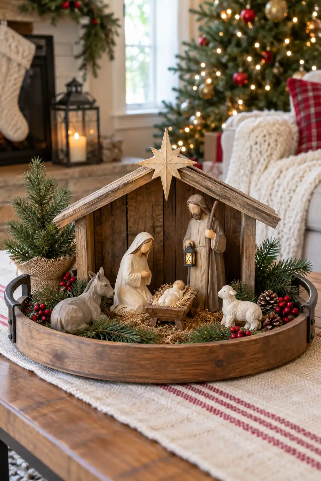Nativity Wooden Tray Christmas tray ideas