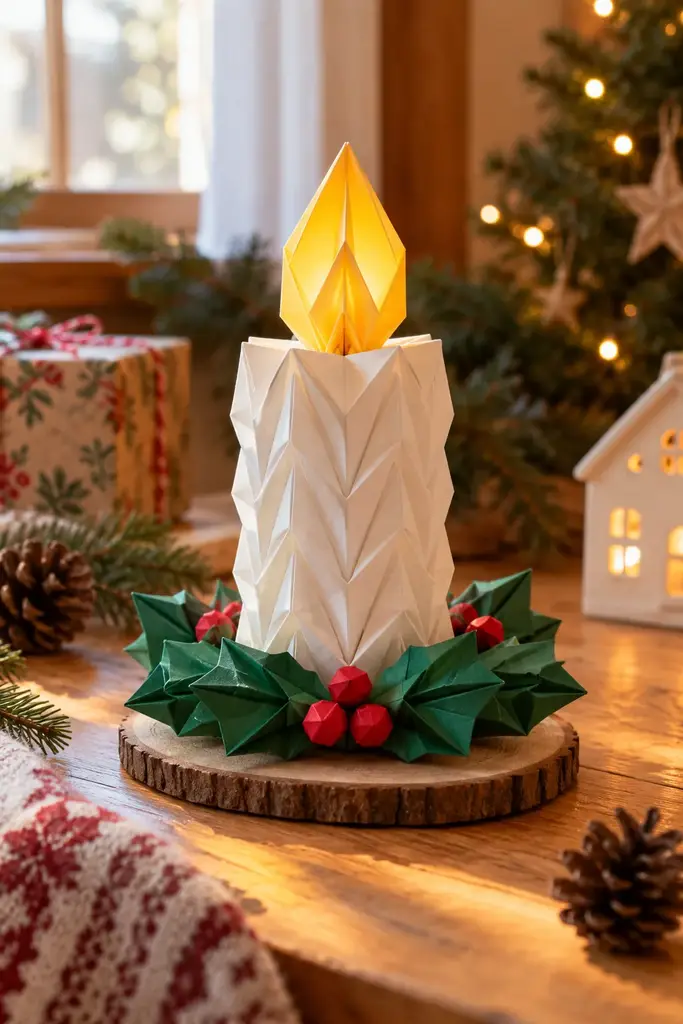 Origami candle
