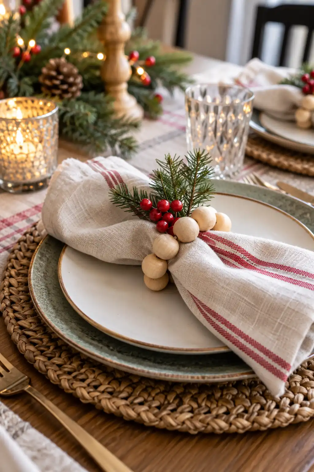 Wood Bead Napkin Rings DIY Christmas decor ideas