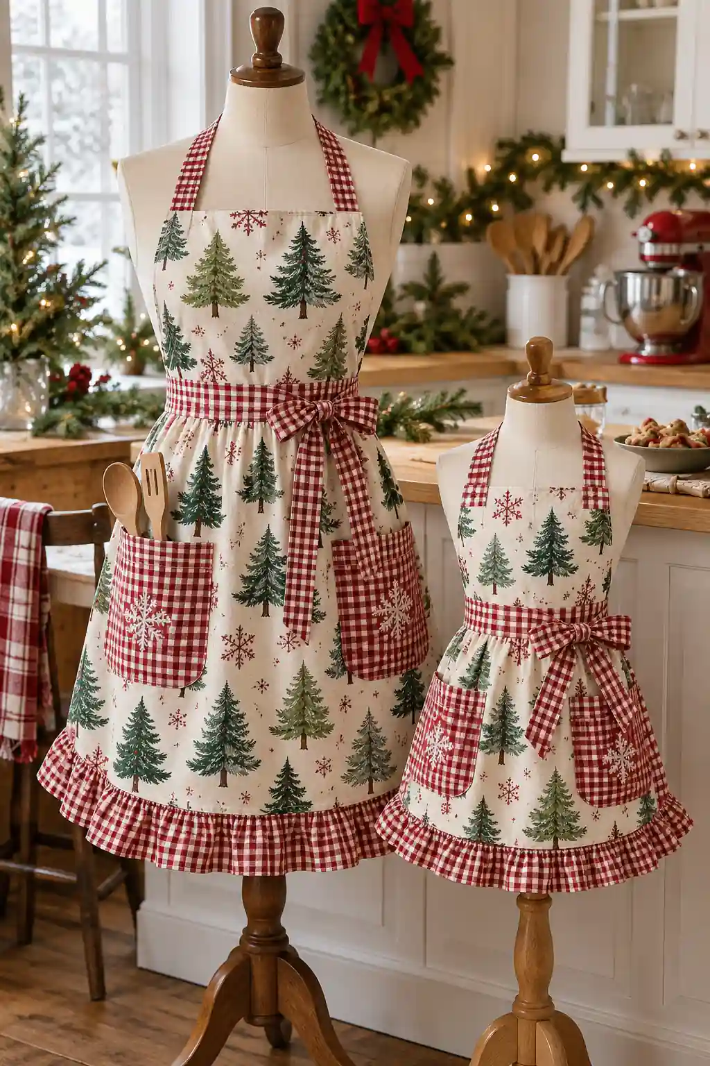 Matching Adult and Child Aprons Christmas apron ideas
